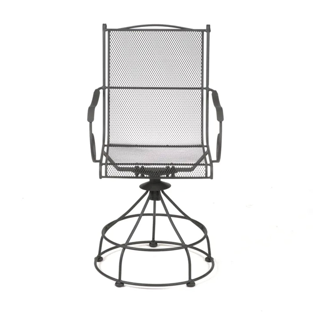 Woodard Uptown 3 Piece Bistro and Balcony Set with Powder Coated Finish, Black - VMInnovations