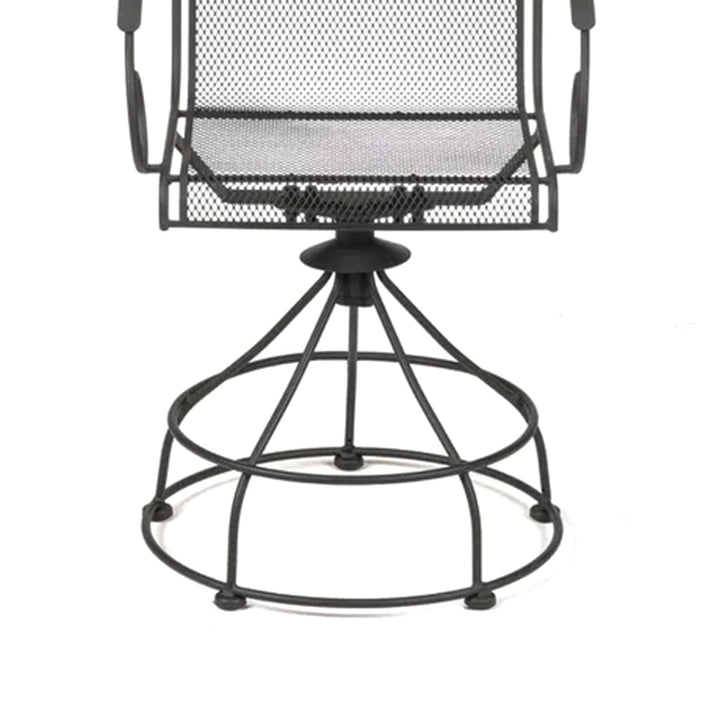 Woodard Uptown 3 Piece Bistro and Balcony Set with Powder Coated Finish, Black - VMInnovations