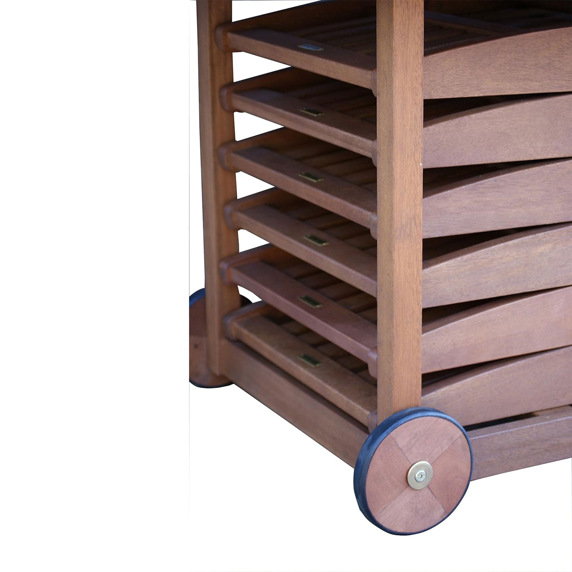 Outdoor Interiors 7 Piece Fold and Store Eucalyptus Hardwood Outdoor Dining Set - VMInnovations