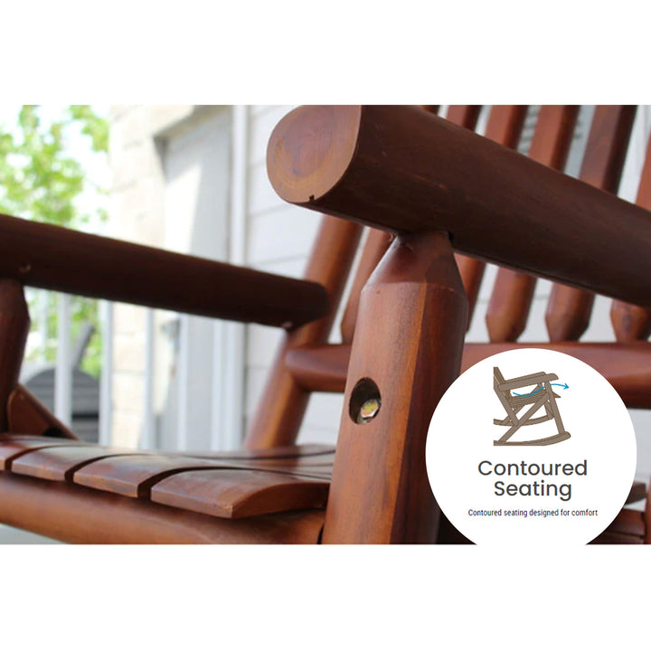 Leigh Country Porch Rocking Chair with Z Frame Design and Contoured Seating - VMInnovations