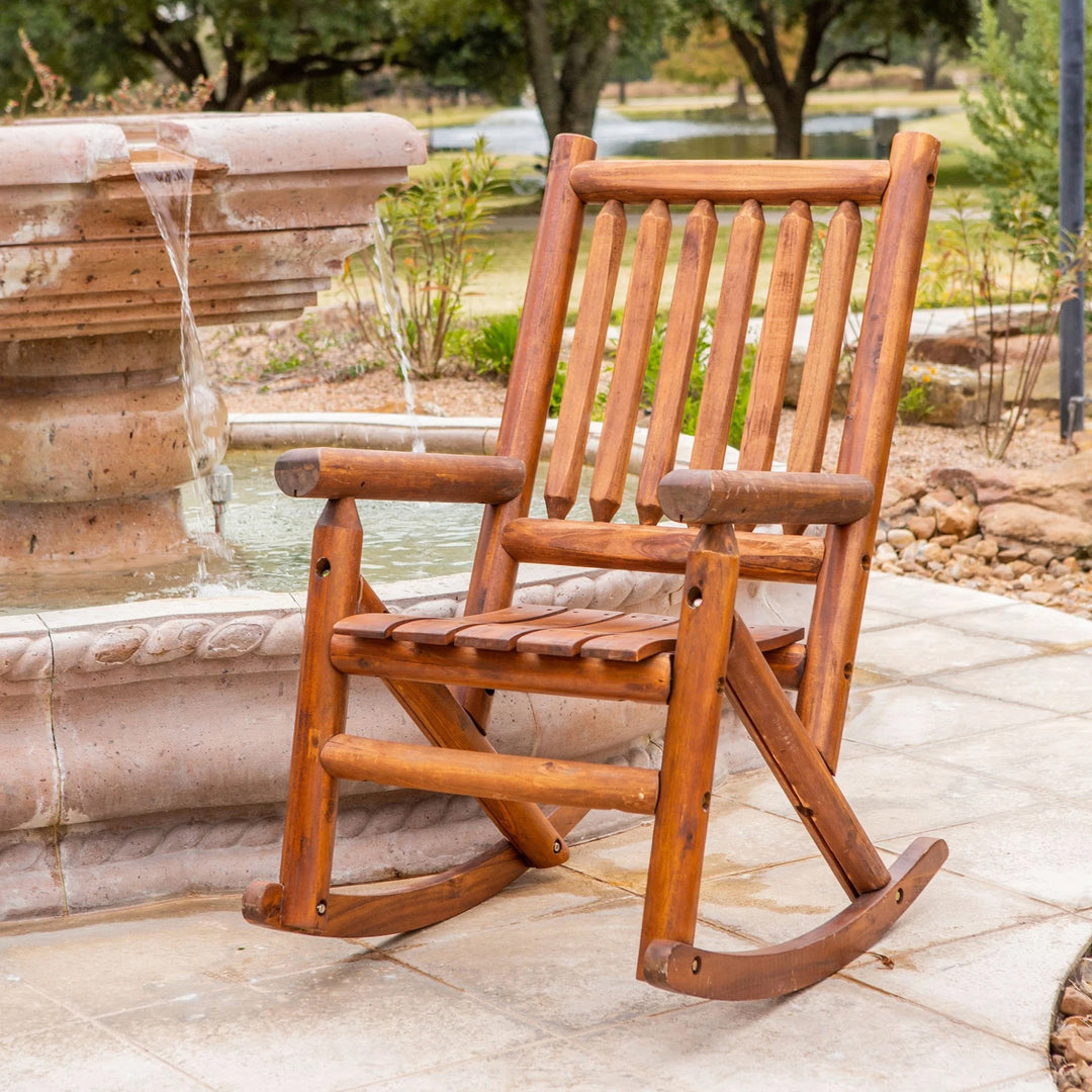 Leigh Country Porch Rocking Chair with Z Frame Design and Contoured Seating - VMInnovations