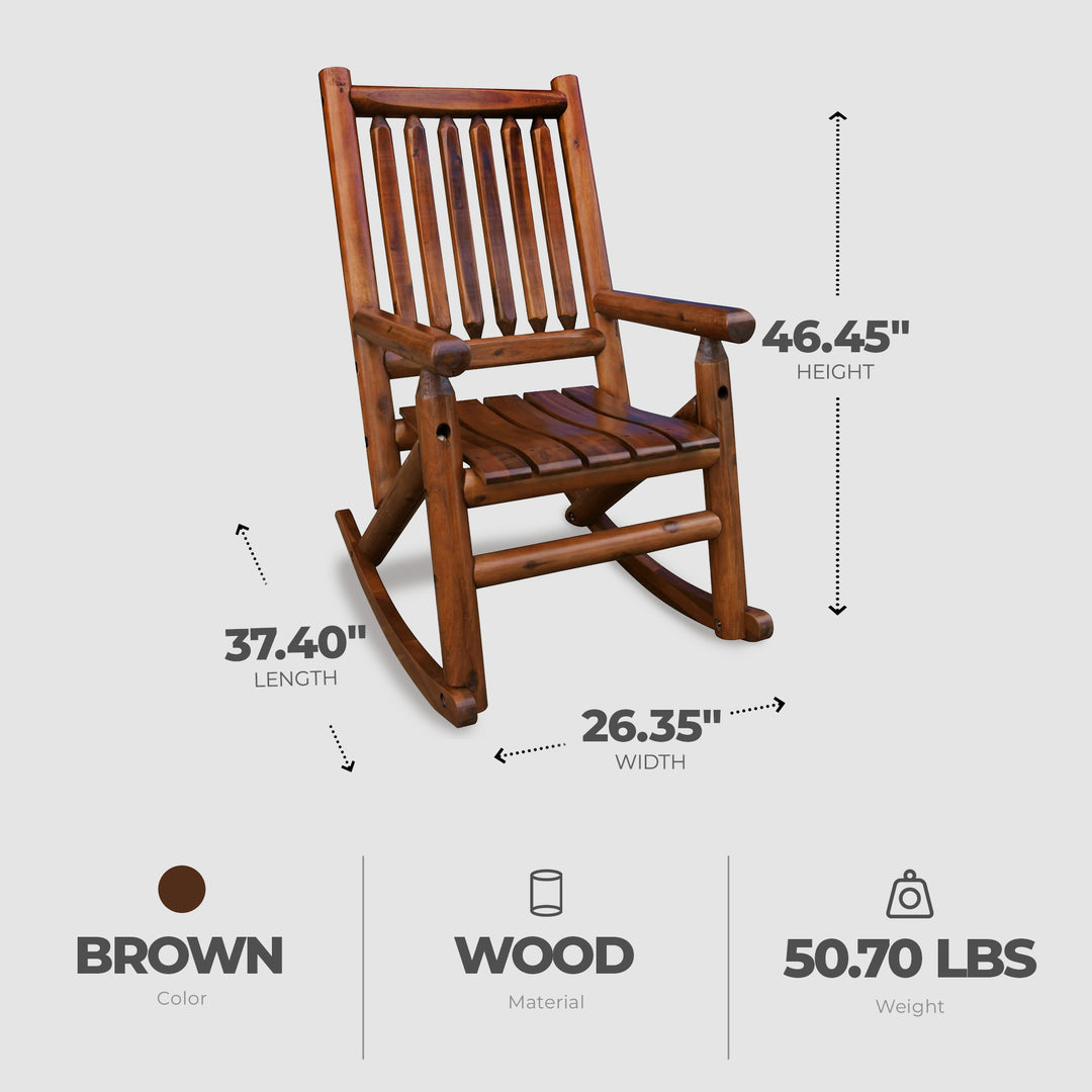 Leigh Country Porch Rocking Chair with Z Frame Design and Contoured Seating - VMInnovations