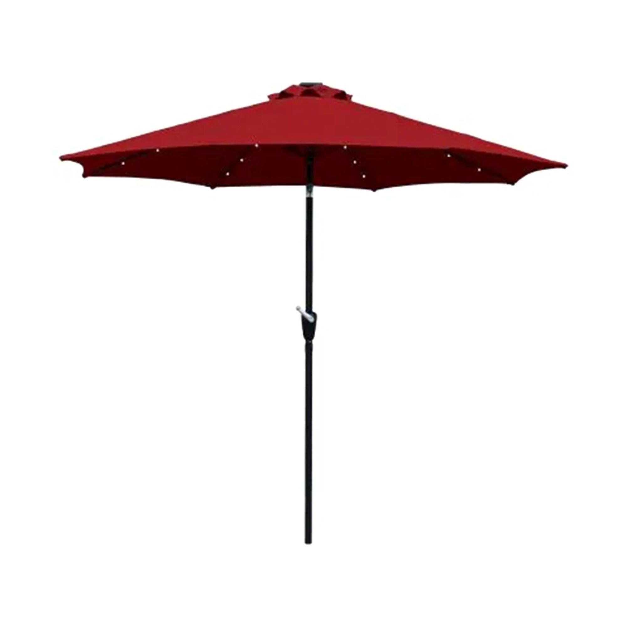 Four Seasons Courtyard 9’ Polyester Patio Market LED Umbrella w/ Steel Pole, Red - VMInnovations