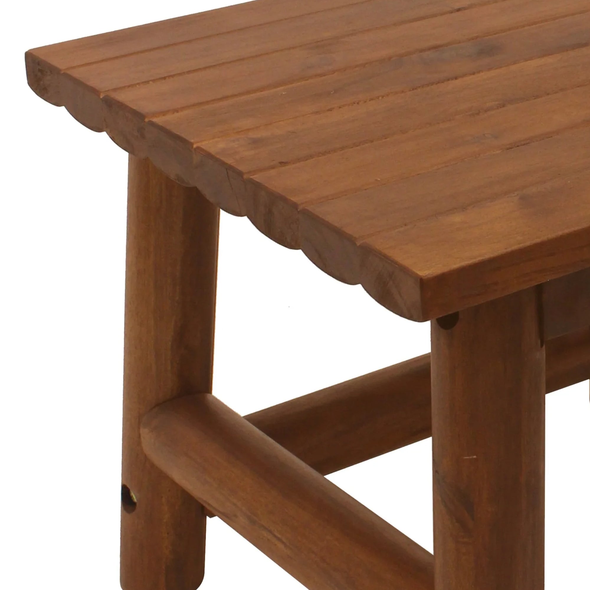 Leigh Amber Log Outdoor Patio Handcrafted Hardwood End Table, Brown (Open Box) - VMInnovations