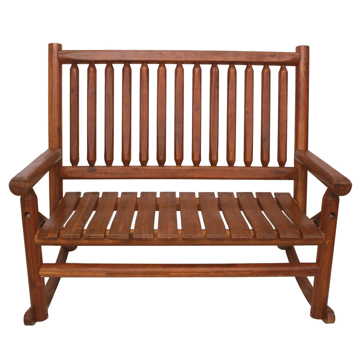 Leigh Country Double Porch Rocking Chair with Curved Seat Slats for Patio Spaces - VMInnovations