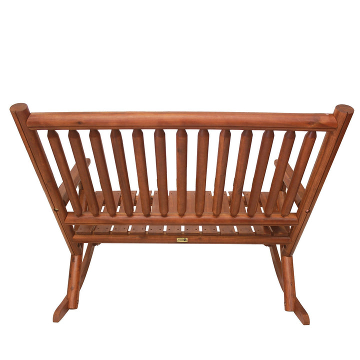 Leigh Country Double Porch Rocking Chair with Curved Seat Slats for Patio Spaces - VMInnovations