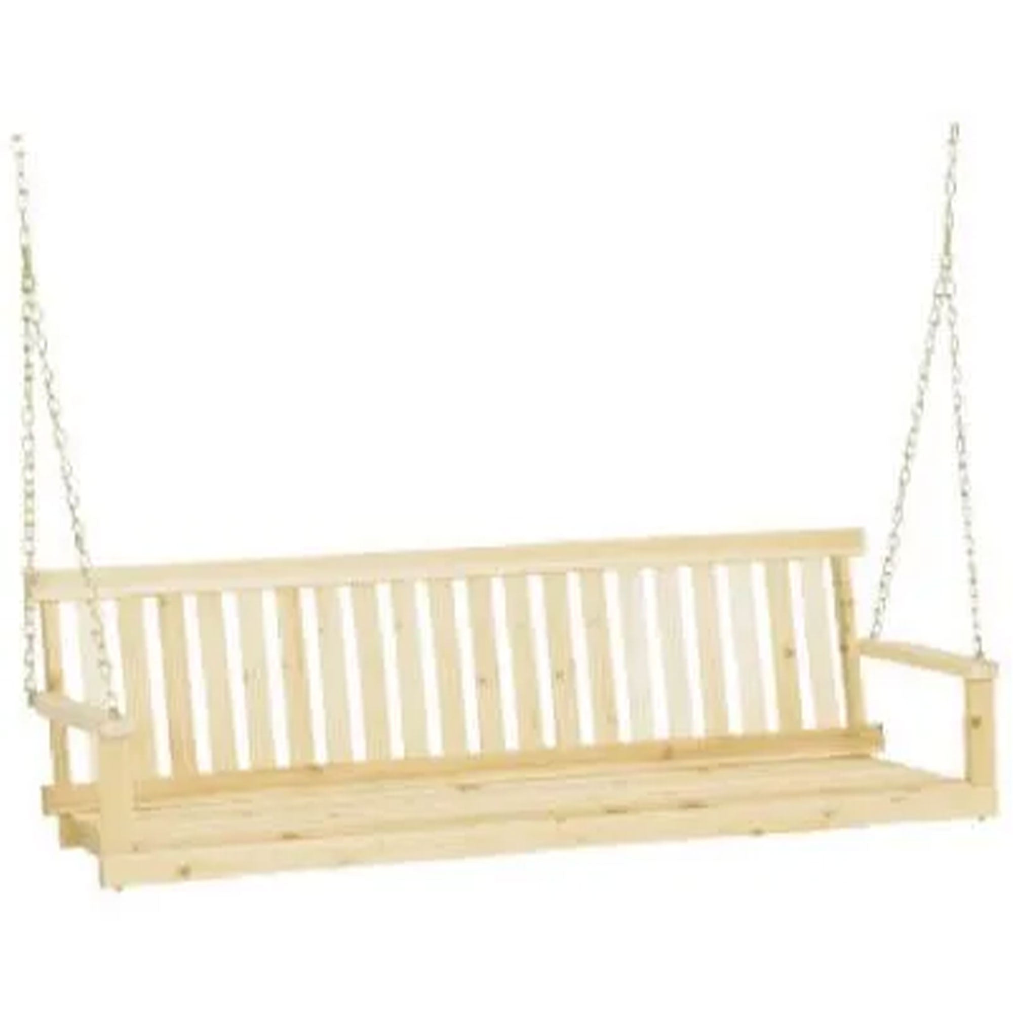 Jack Post Jennings Outdoor Traditional Patio Swing Hardwood Seat with Chains - VMInnovations