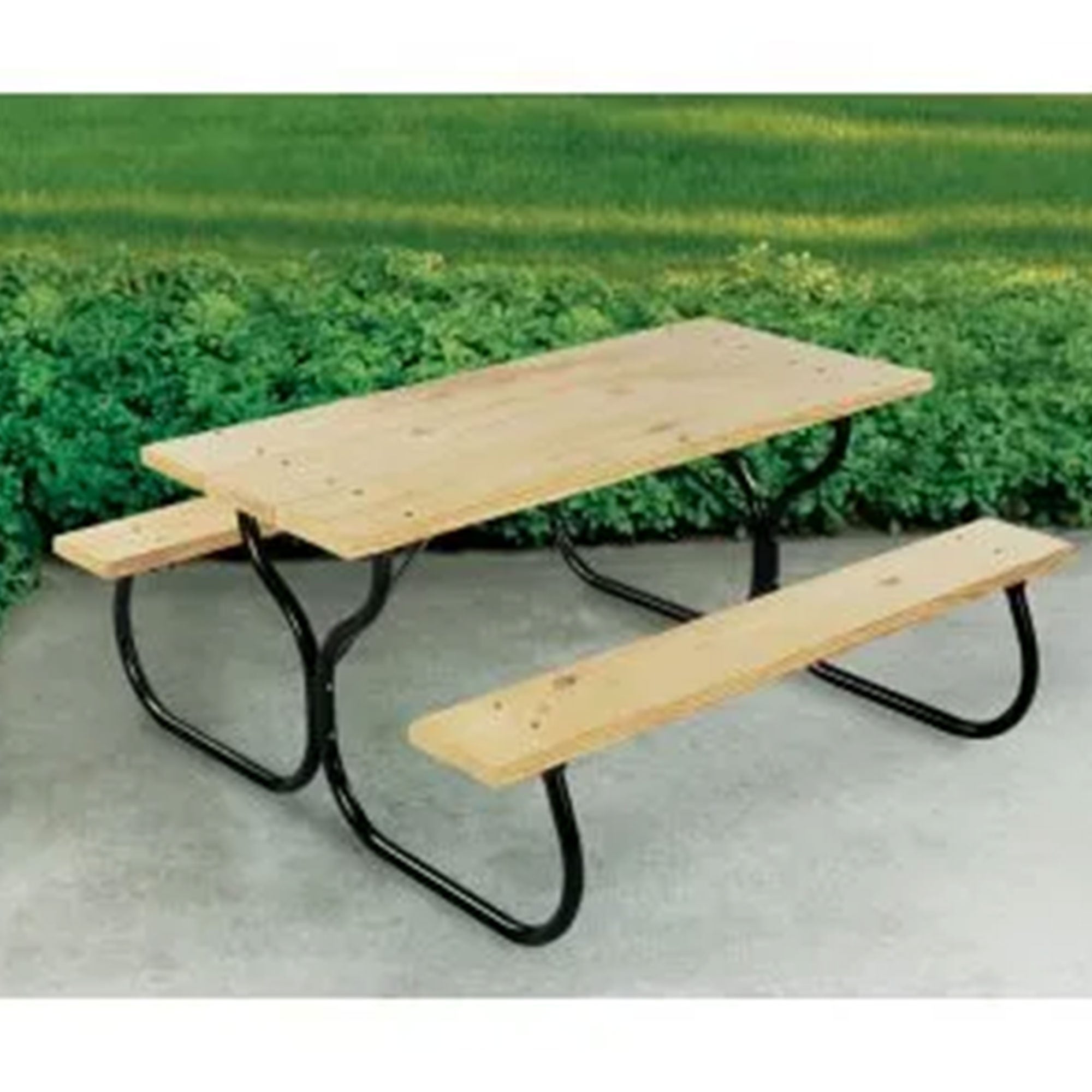 Jack Post Fiesta Charm Outdoor DIY Steel Frame for Wooden Picnic Table, Black - VMInnovations