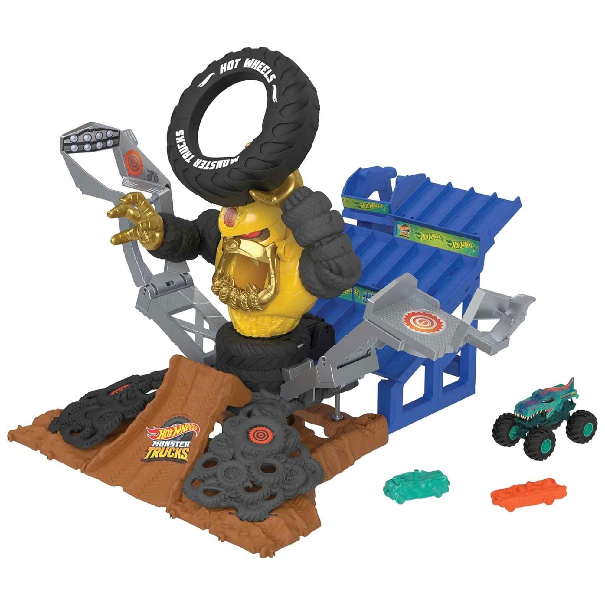 Hot Wheels Monster Trucks Arena Smashers Mega Wrex Versus Crushzilla Takedown - VMInnovations