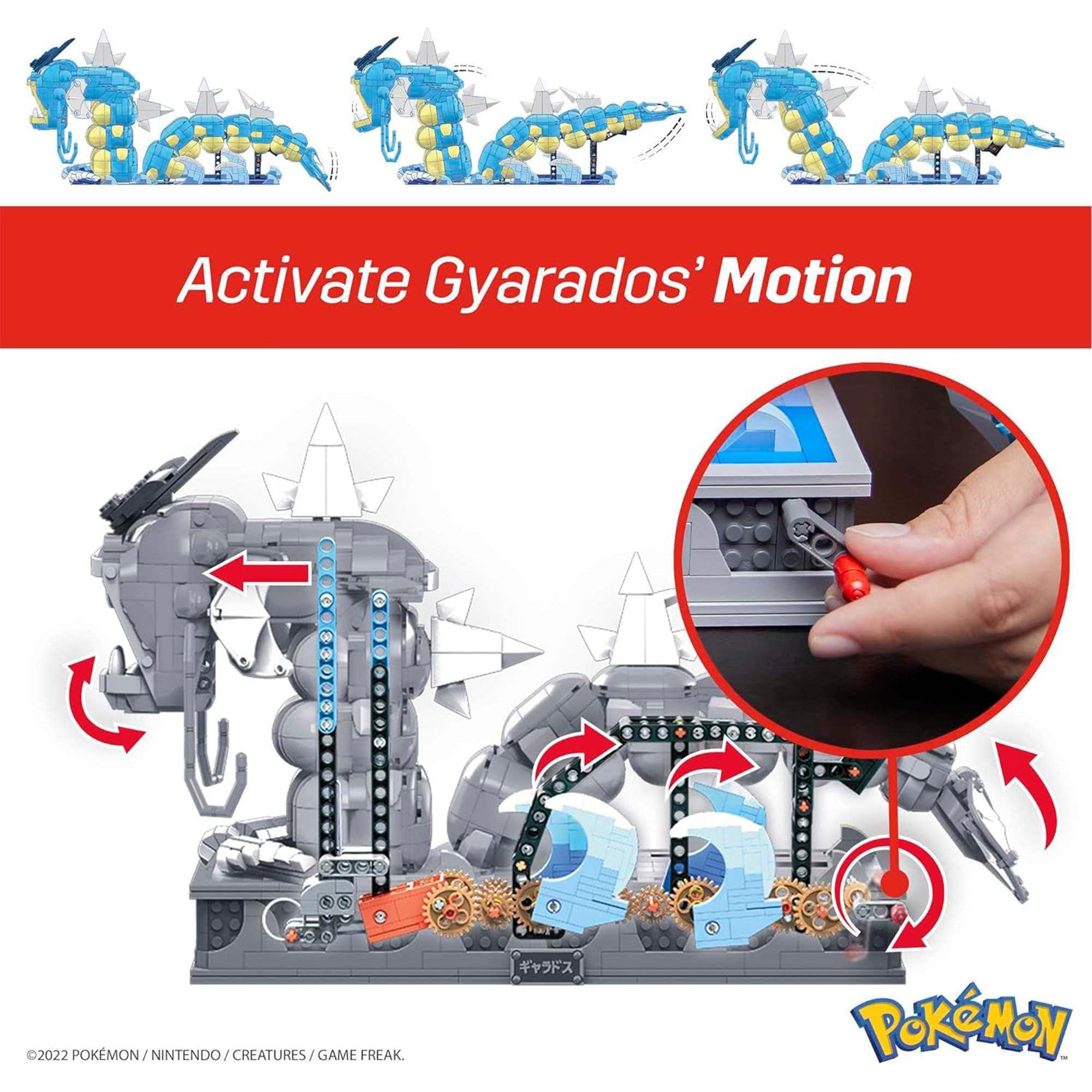Mattel Pokémon Gyarados Toys w/Turning Hand Motion Activated Crank (Open Box) - VMInnovations