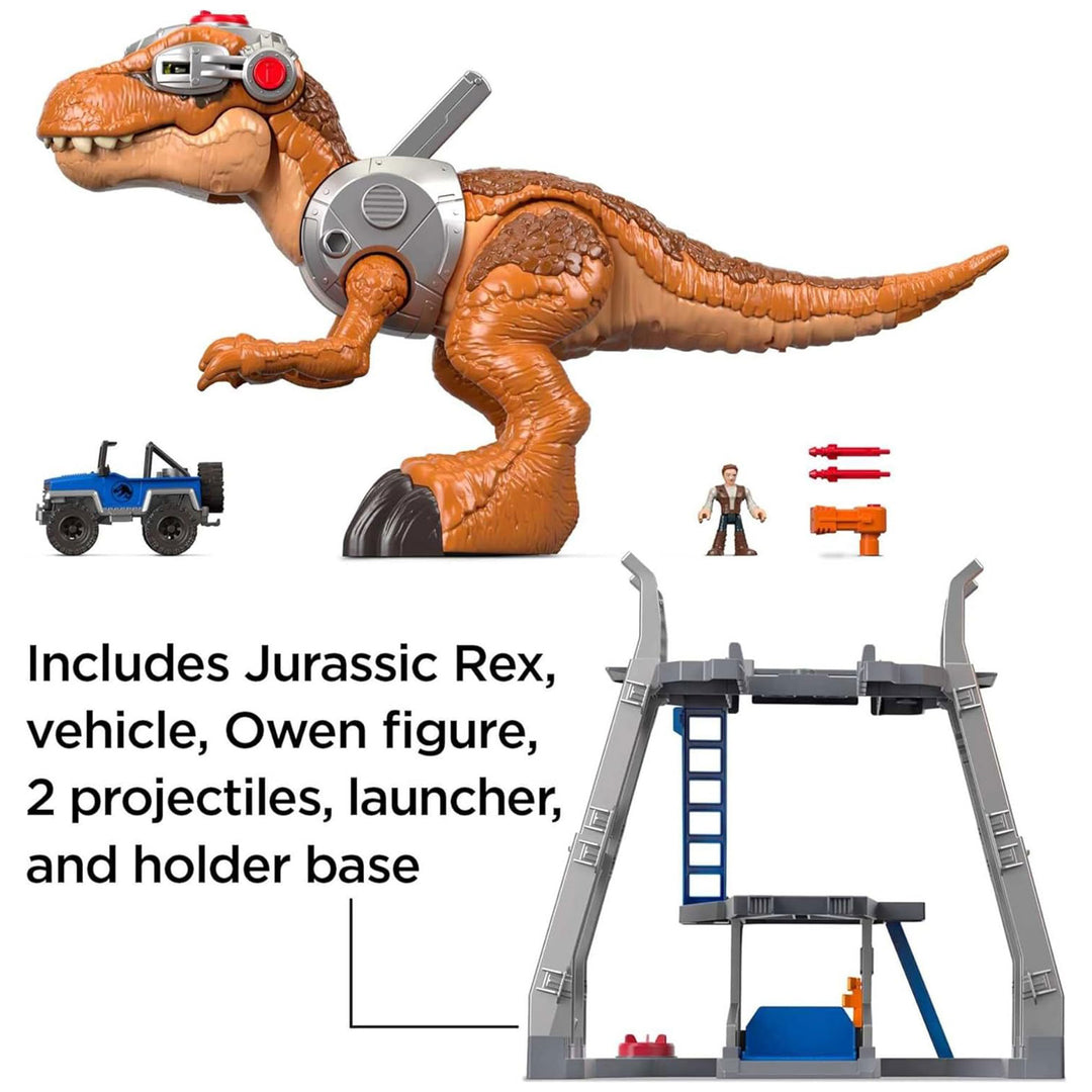 Fisher-Price Jurassic World T Rex Dinosaur Toy w/Owen Grady Figure (For Parts) - VMInnovations