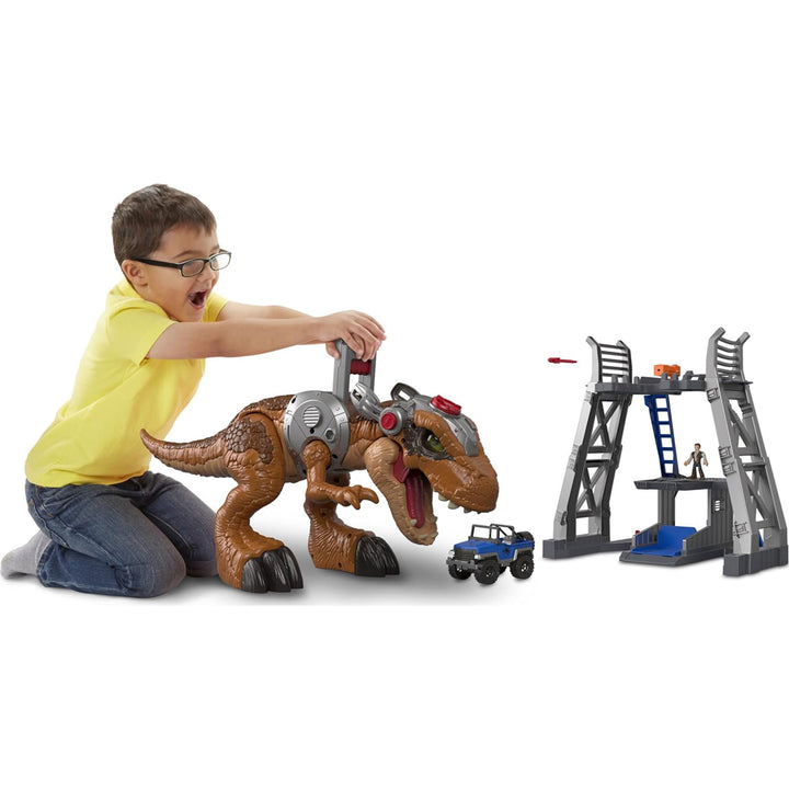 Fisher-Price Imaginext Jurassic World T Rex Dinosaur Toy with Owen Grady Figure - VMInnovations