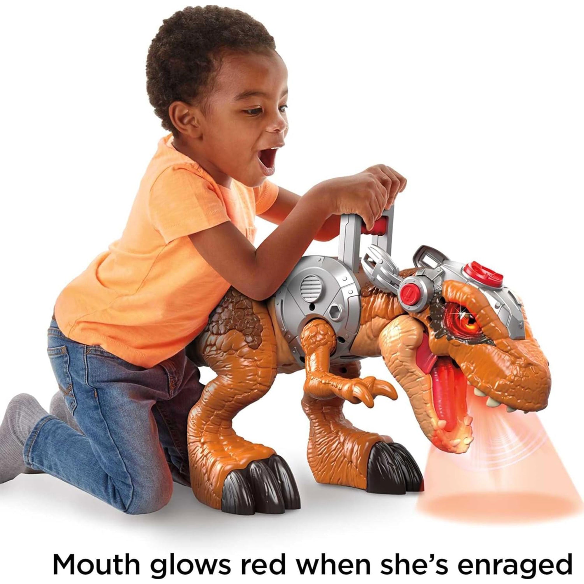 Fisher-Price Jurassic World T Rex Dinosaur Toy w/Owen Grady Figure (For Parts) - VMInnovations
