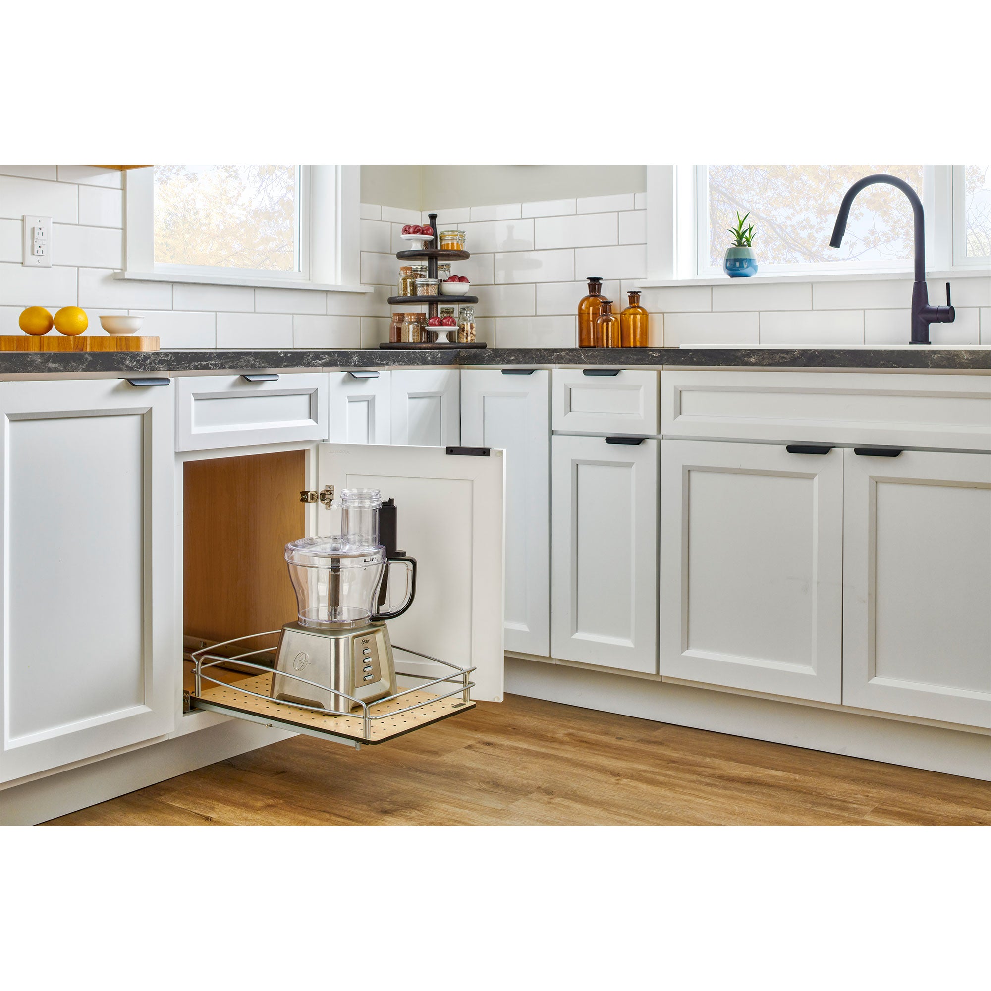 Rev-A-Shelf Solid Bottom Pullout Base Soft-close Cabinet Organizer, 54BK-15SC-1