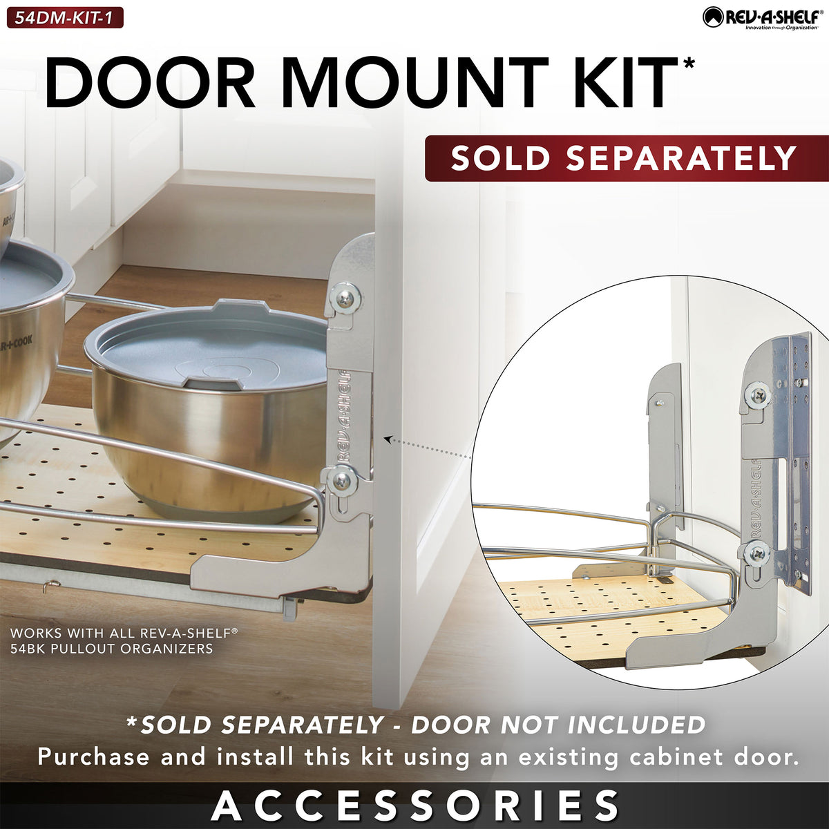 Rev-A-Shelf Solid Bottom Pullout Base Soft-close Cabinet Organizer, 54BK-15SC-1