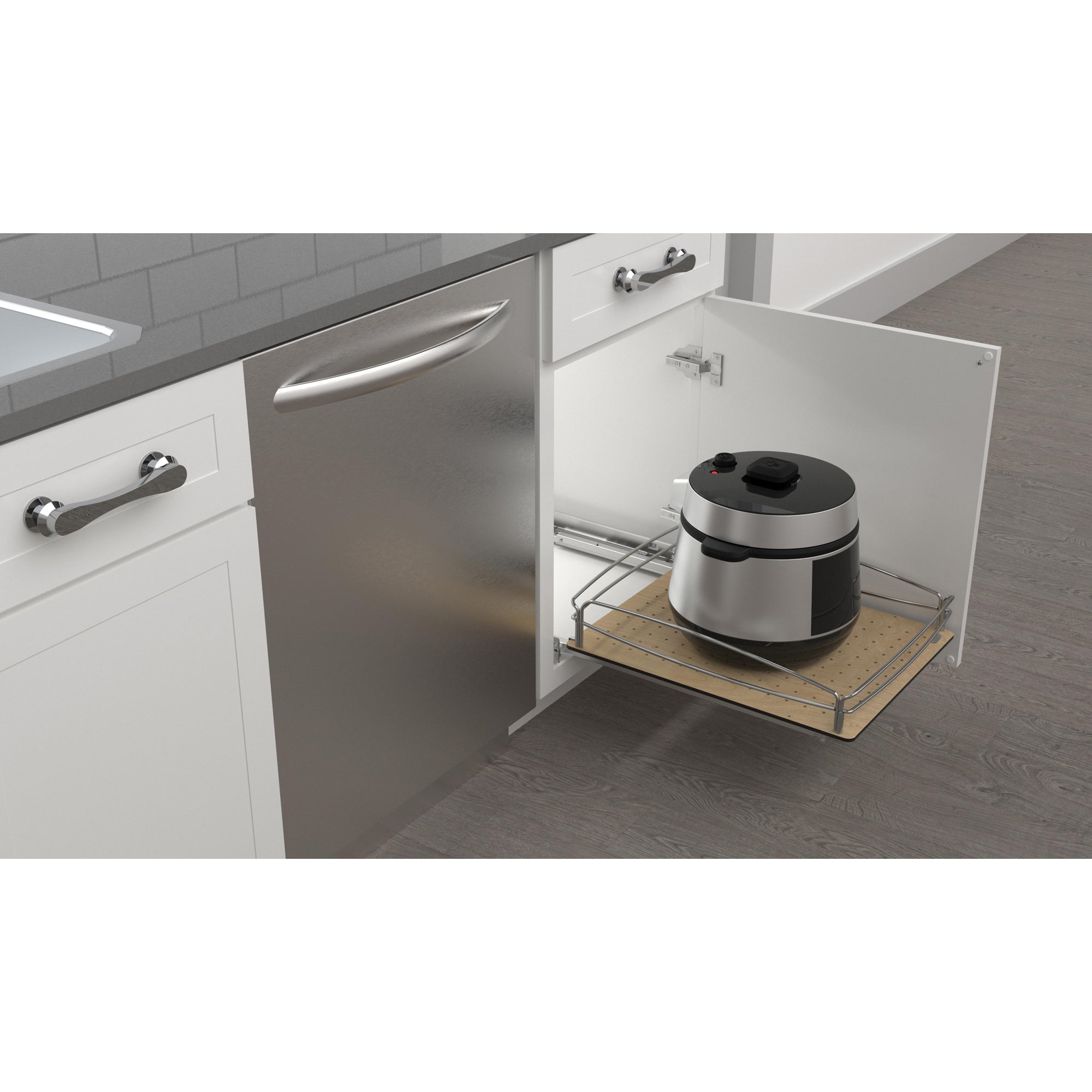 Rev-A-Shelf Solid Bottom Pullout Base Soft-close Cabinet Organizer, 54BK-18SC-1