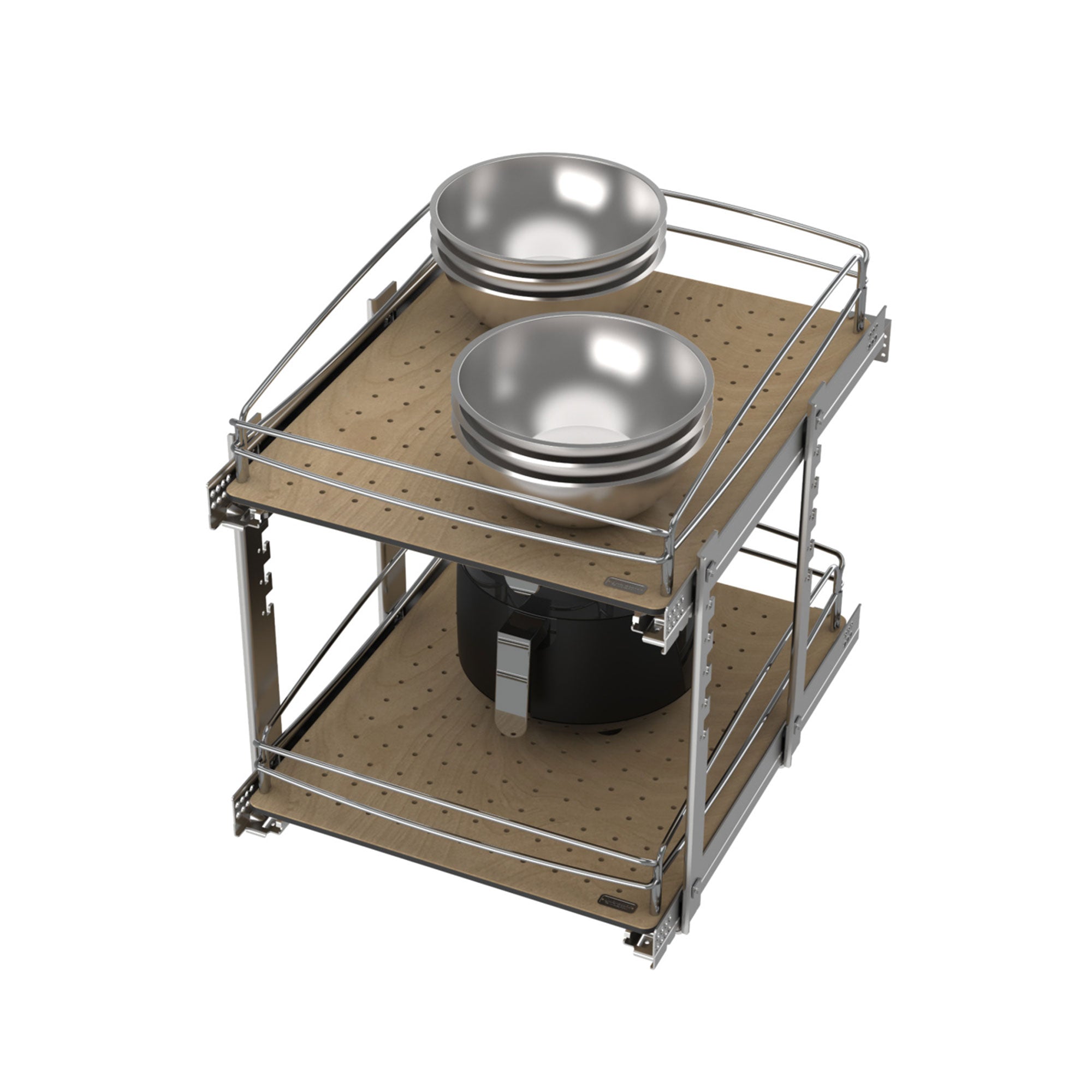 Rev-A-Shelf Two-Tier Solid Bottom Pullout Base Cabinet Organizer, 54BK-18SC-2-1 - VMInnovations