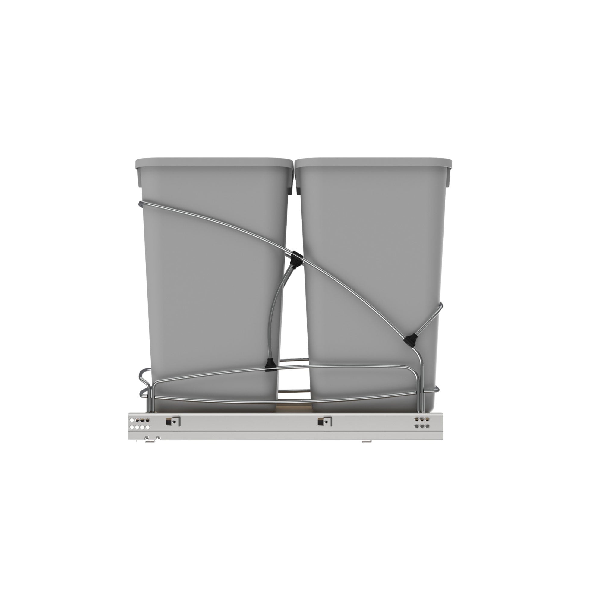 Rev-A-Shelf Double 27 qt. Pullout Trash Containers, Gray, 54WC-1527SC-17-1 - VMInnovations