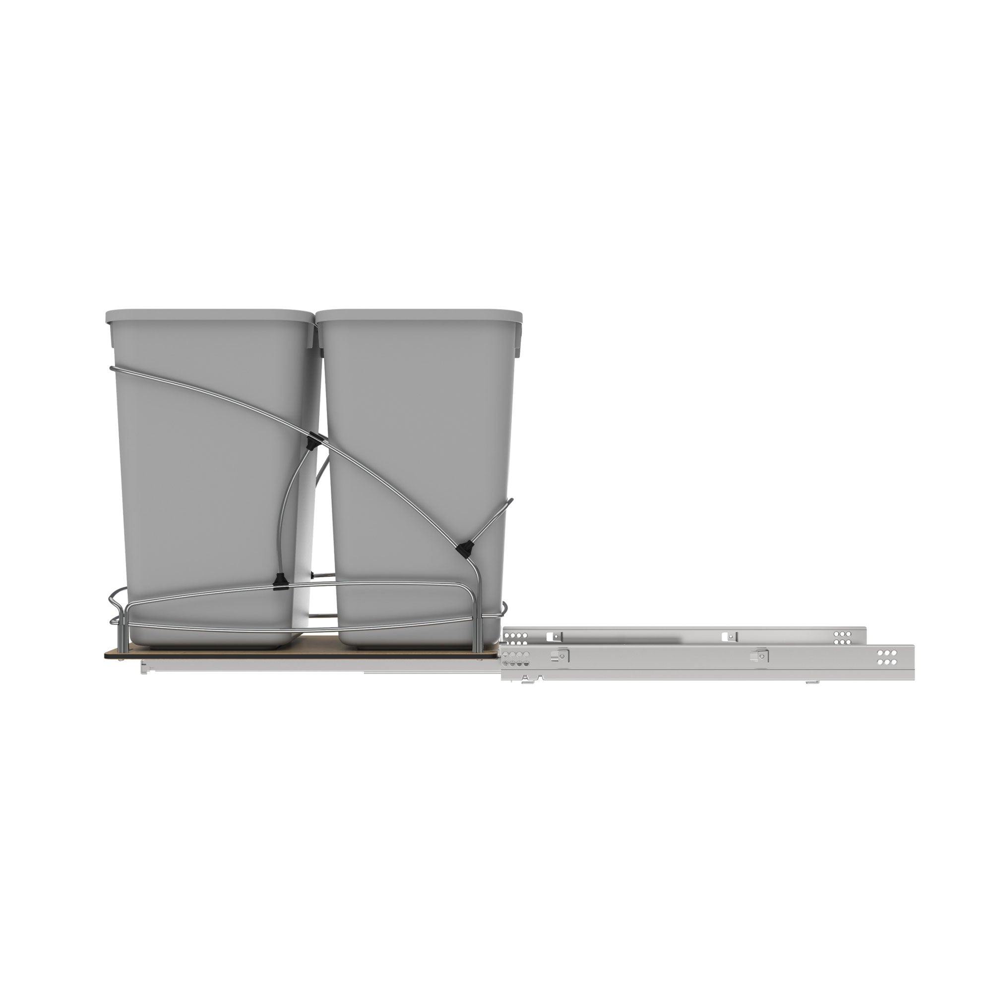 Rev-A-Shelf Double 27 qt. Pullout Trash Containers, Gray, 54WC-1527SC-17-1 - VMInnovations