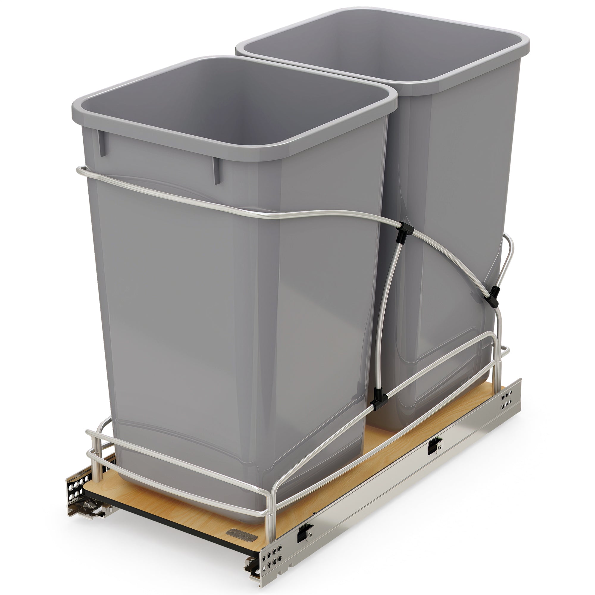 Rev-A-Shelf Double 27 qt. Pullout Trash Containers, Gray, 54WC-1527SC-17-1 - VMInnovations