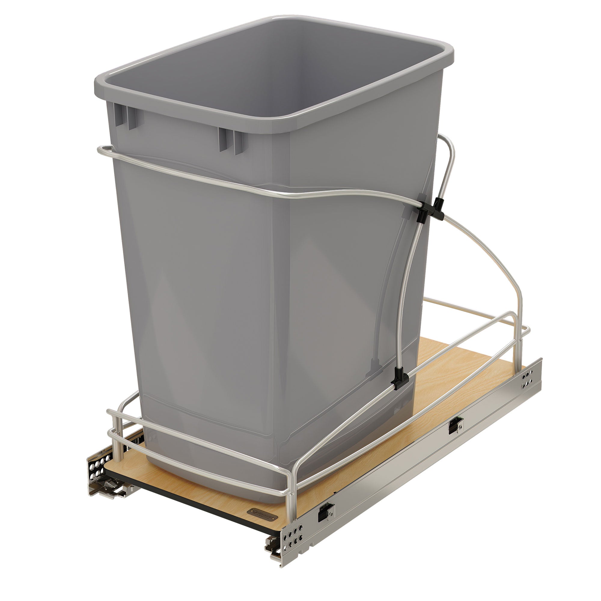 Rev-A-Shelf Single 35 qt. Pullout Trash Container, Gray, 54WC-1535SC-17-1 - VMInnovations