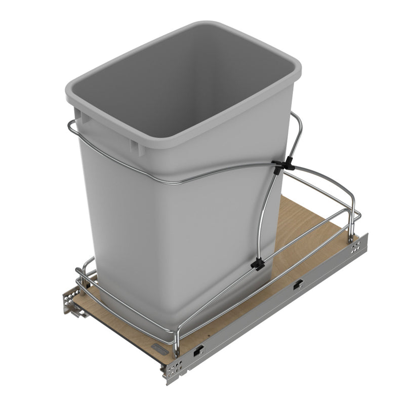 Rev-A-Shelf Single 35 Quart Pull Out Trash Container, Gray, 54WC-1535SC-17-1