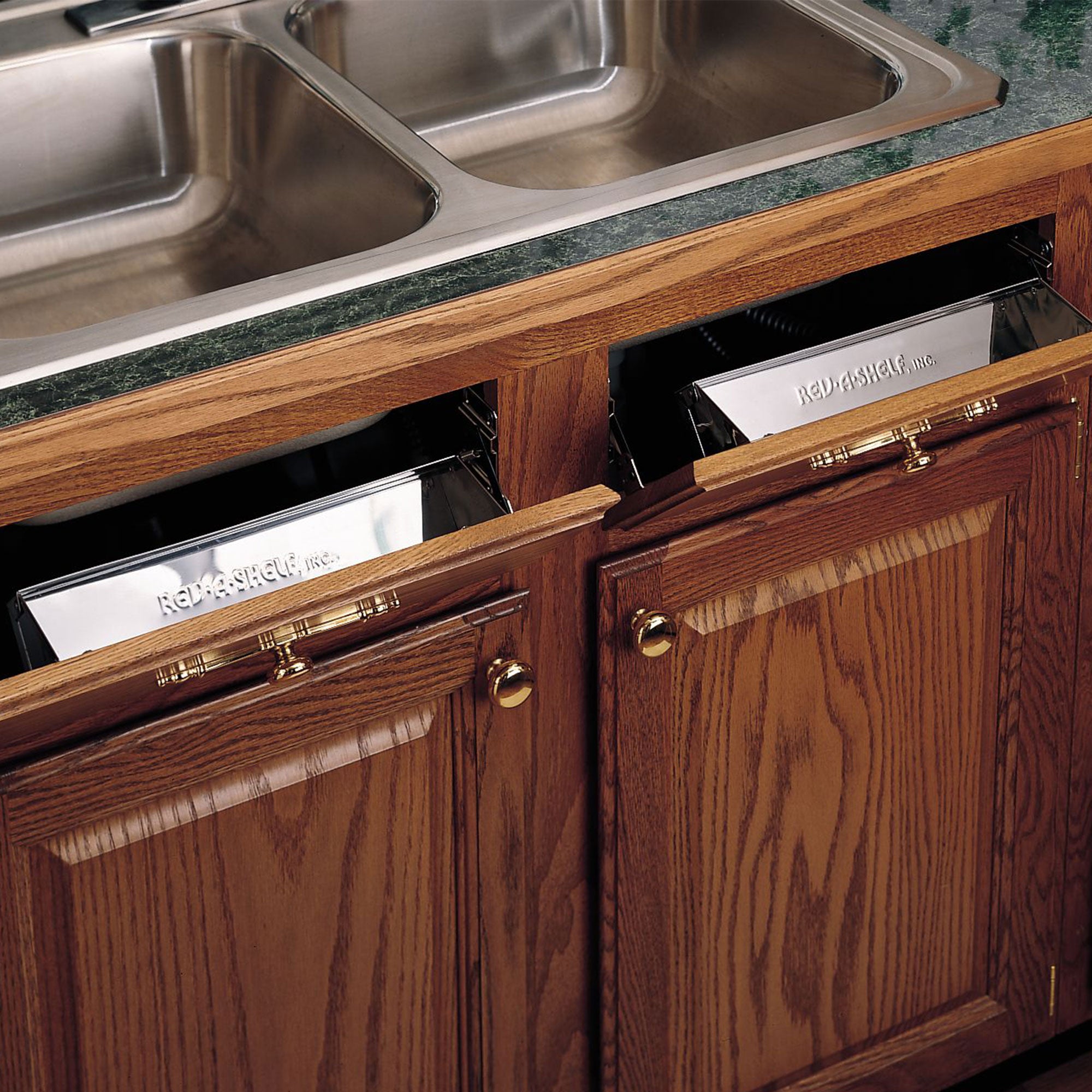 Rev-A-Shelf 16" Tip Out Tray w/ Soft-close for Sink Base Cabinet, 6581-16SS-SC-1 - VMInnovations