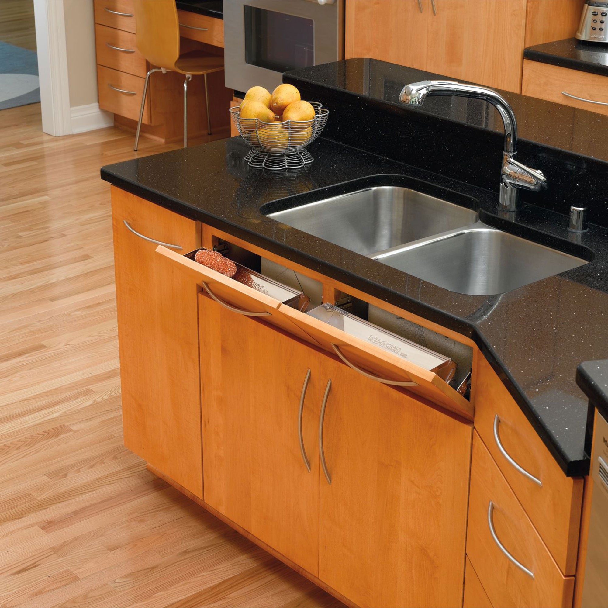 Rev-A-Shelf 19" Tip Out Tray w/ Soft-Close for Sink Base Cabinet, 6581-19SS-SC-1 - VMInnovations