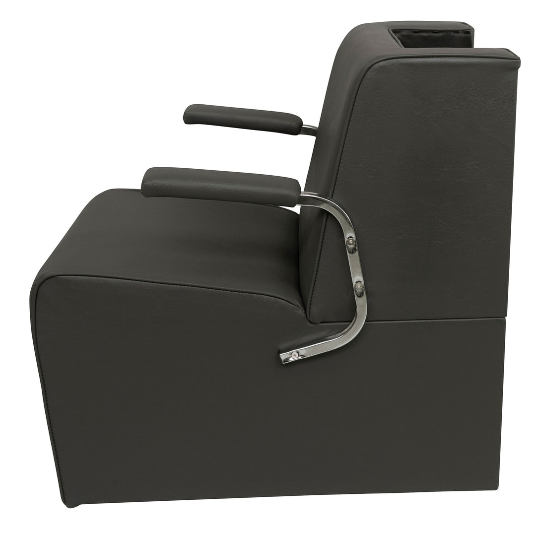 PureSana Chromium Anastasia Padded Professional Hair Drying Salon Chair, Gray - VMInnovations