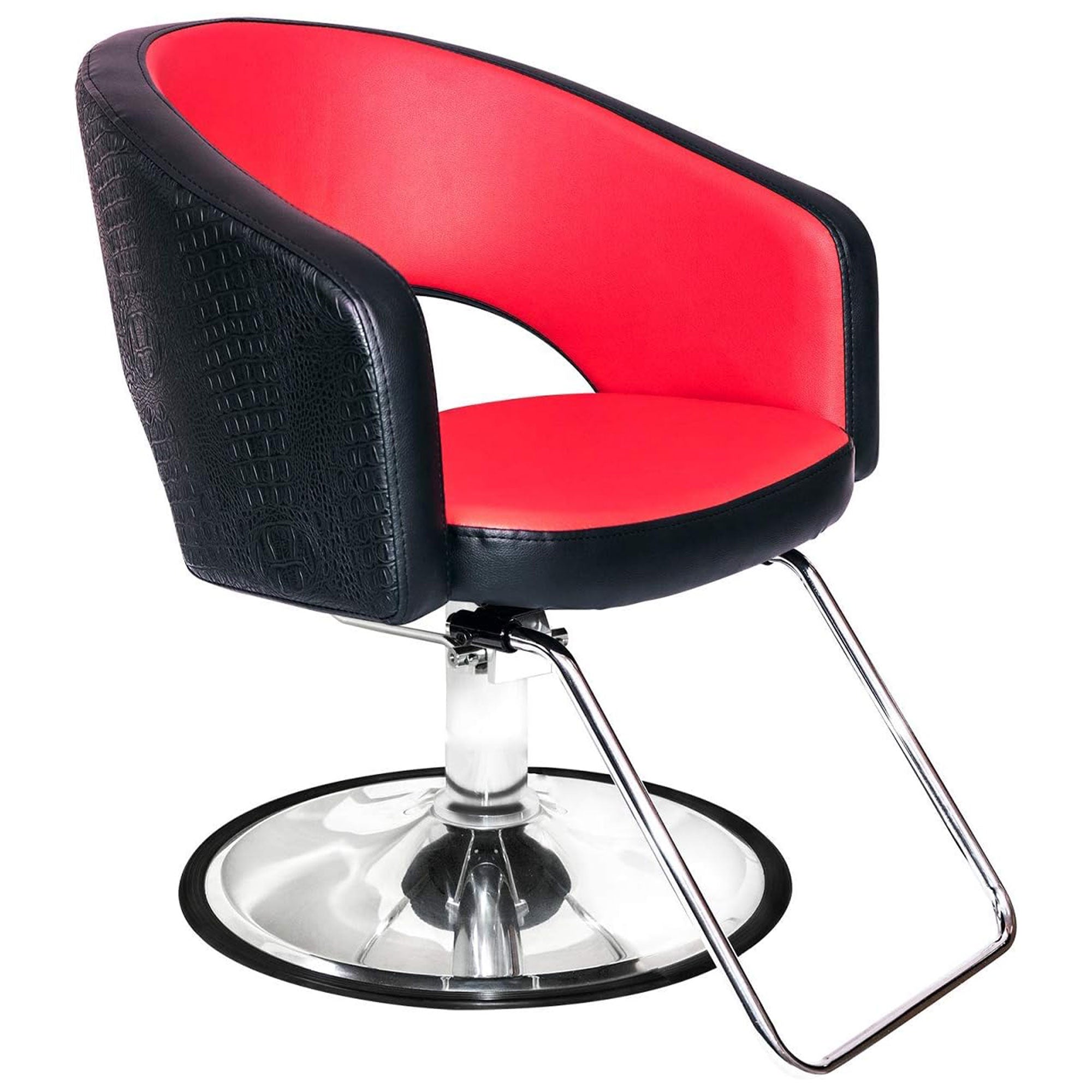 Chromium Olivia Professional Styling Chair w/High Density Foam Cushions, Black - VMInnovations