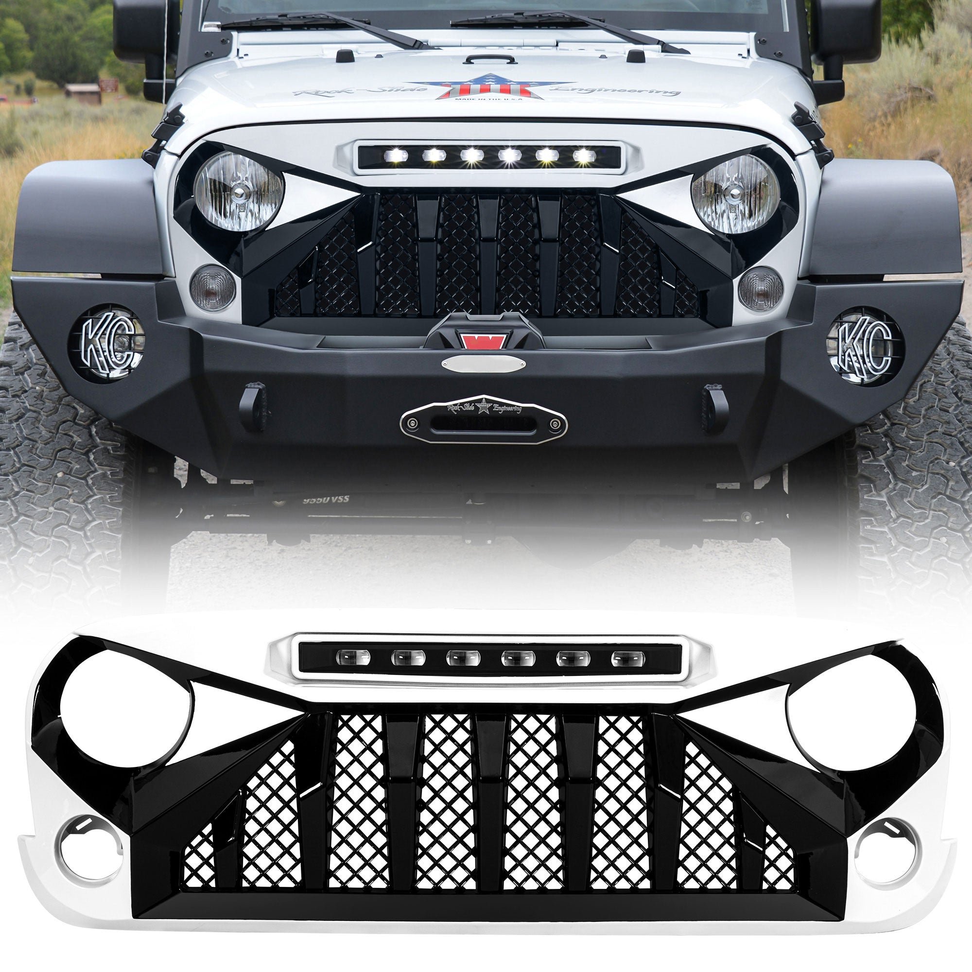 American Modified Gladiator Grille Compatible w/07-18 Jeep Wrangler JK(Open Box) - VMInnovations
