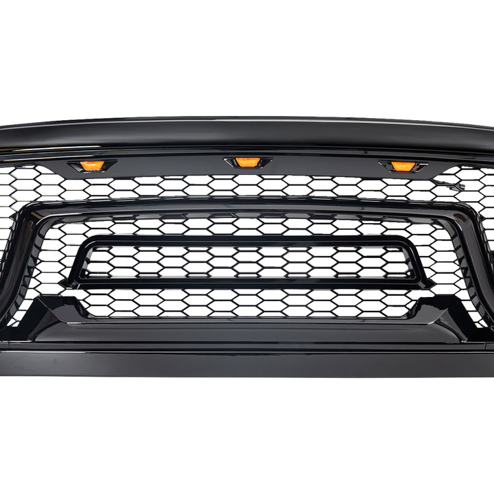 AMERICAN MODIFIED Front Armor Grille w/Amber Lights for 2013-2018 Dodge Ram 1500 - VMInnovations
