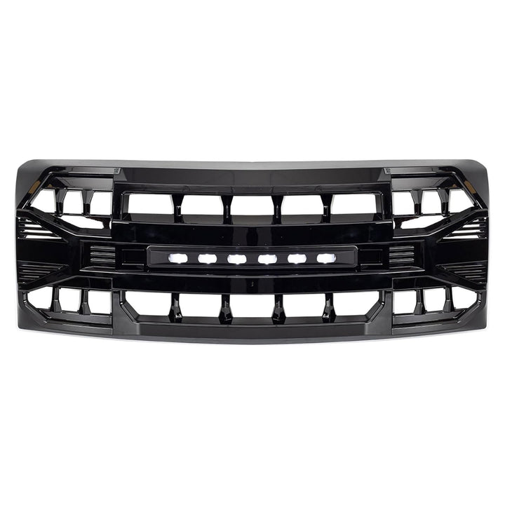 AMERICAN MODIFIED Front Armor Grille Compatible w/ 09-14 Ford F150, Glossy Black - VMInnovations