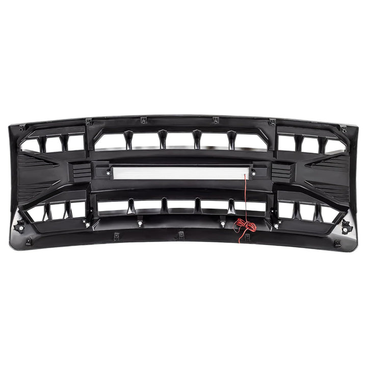 AMERICAN MODIFIED Front Armor Grille Compatible w/ 09-14 Ford F150, Glossy Black - VMInnovations