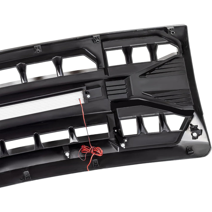 AMERICAN MODIFIED Front Armor Grille Compatible w/ 09-14 Ford F150, Glossy Black - VMInnovations