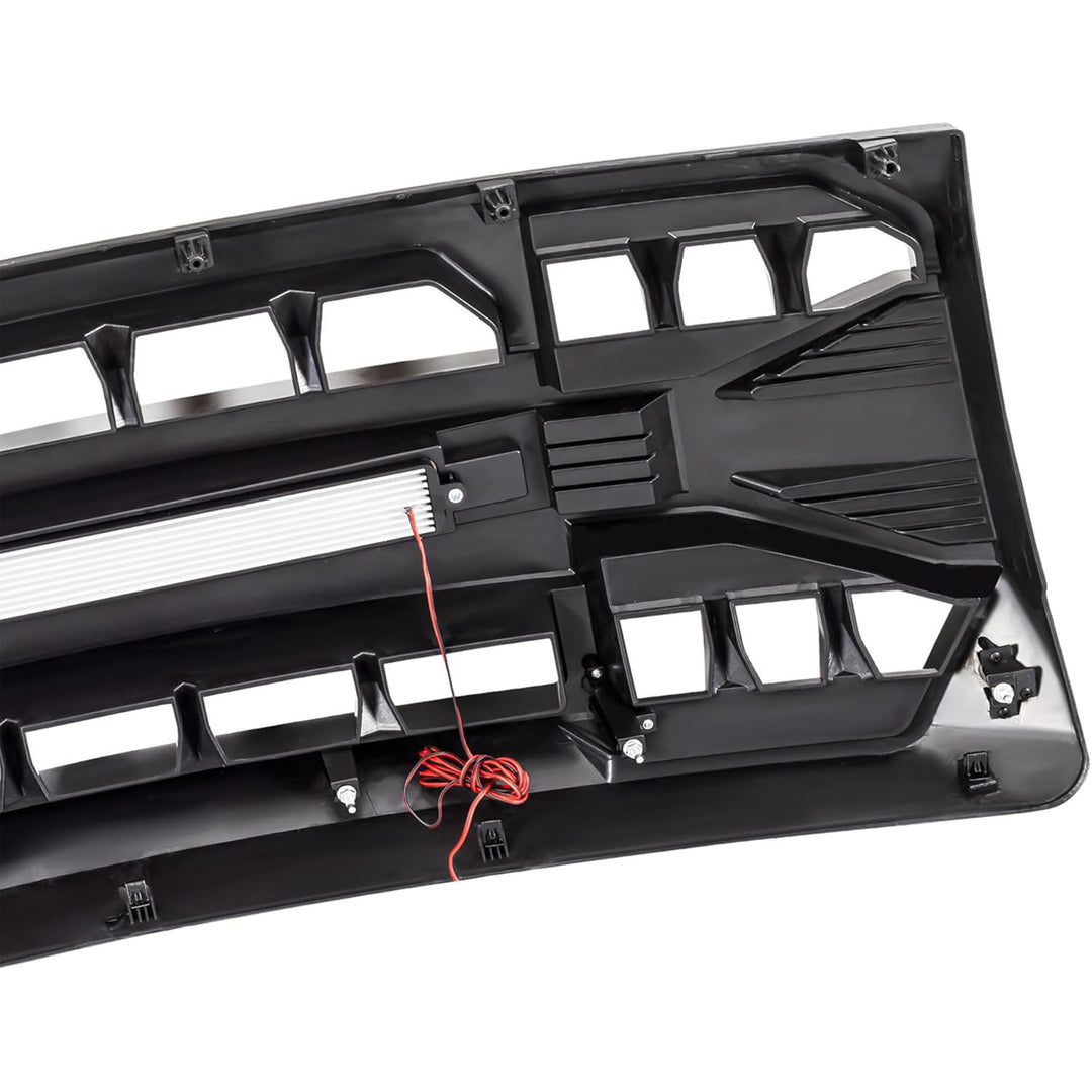 AMERICAN MODIFIED Front Armor Grille Compatible w/ 09-14 Ford F150, Glossy Black - VMInnovations