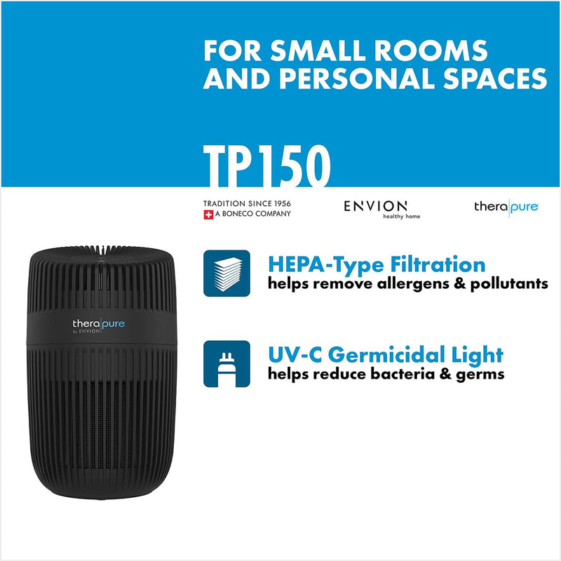 ENVION Therapure Desktop Purifier with UV Light and Cleanable HEPA Type Filter