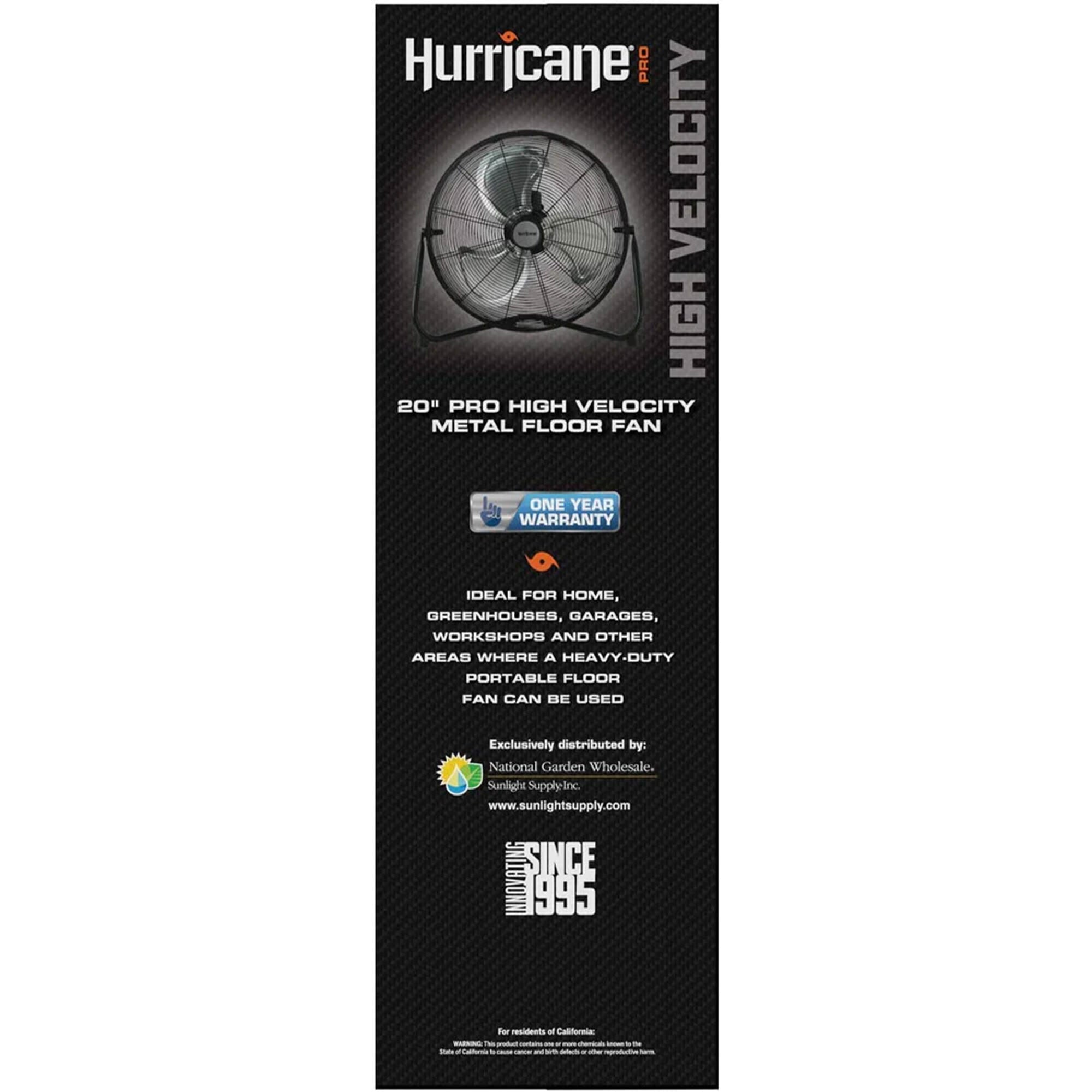 Hurricane Pro 20 Inch 3 Speed High Velocity Metal Floor Fan, Black (2 Pack) - VMInnovations