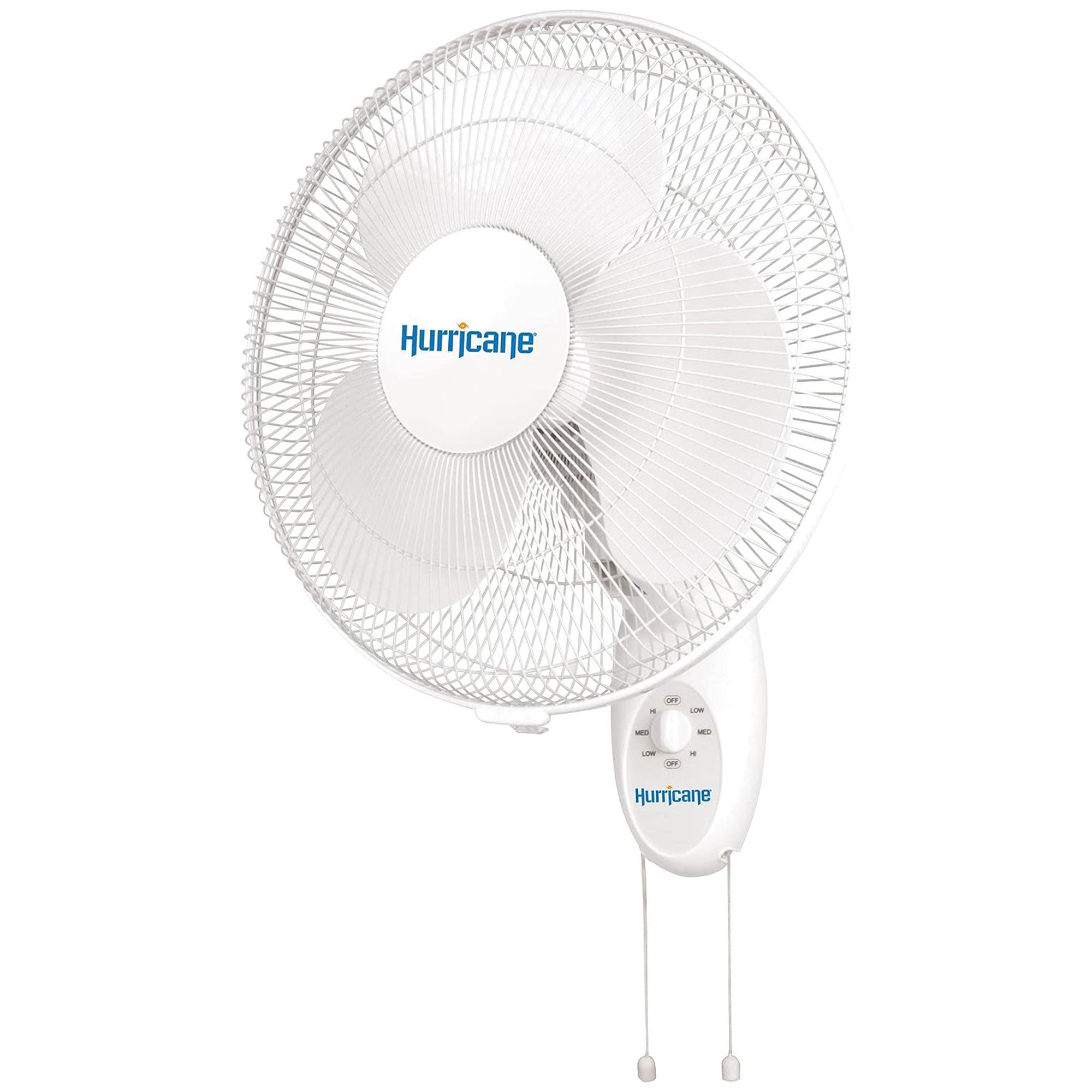 Hurricane Supreme 16 Inch 90 Degree Oscillating 3 Speed Wall Fan, White (2 Pack) - VMInnovations