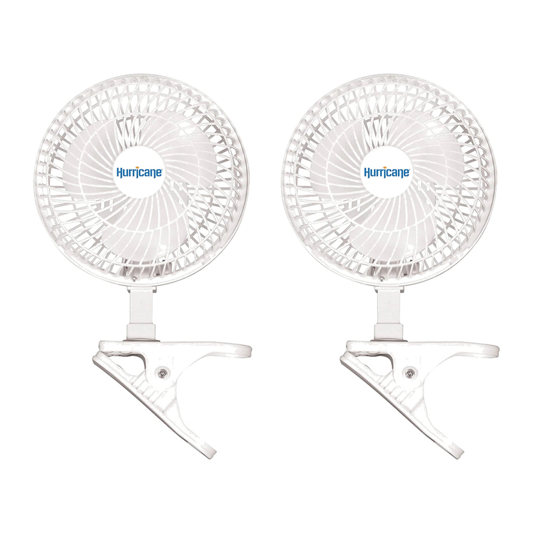 Hurricane Classic 6" Mini Clip On Fan for Desks & Night Stands, White (2 Pack)