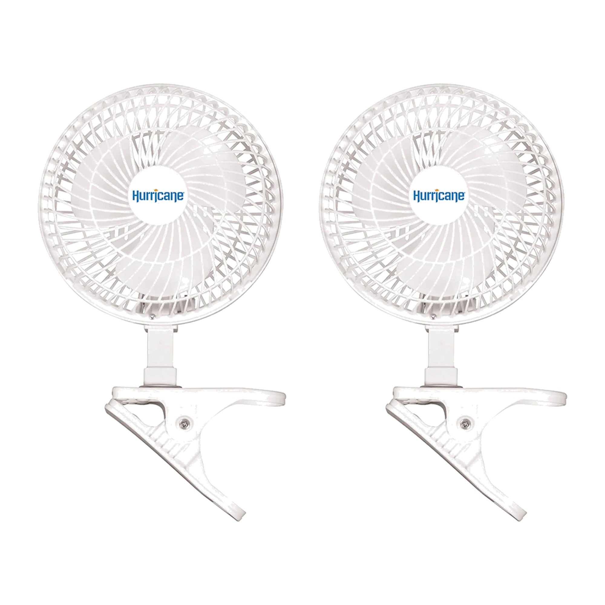 Hurricane Classic 6" Mini Clip On Fan for Desks & Night Stands, White (2 Pack) - VMInnovations