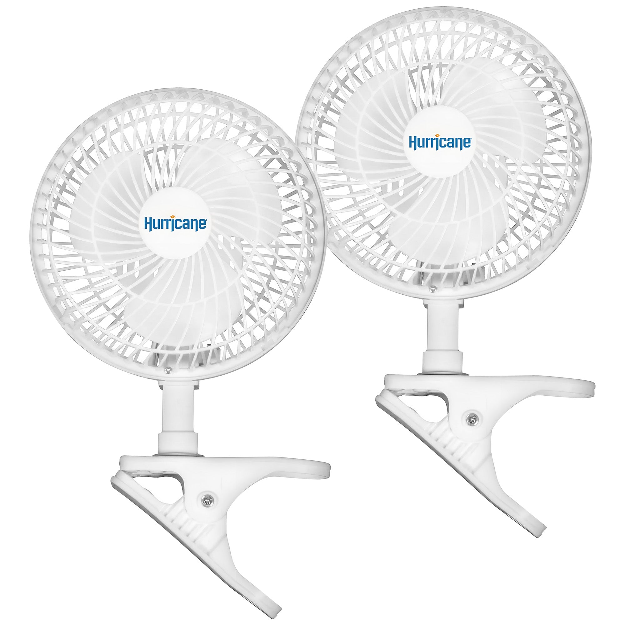 Hurricane Classic 6" Mini Clip On Fan for Desks & Night Stands, White (2 Pack) - VMInnovations