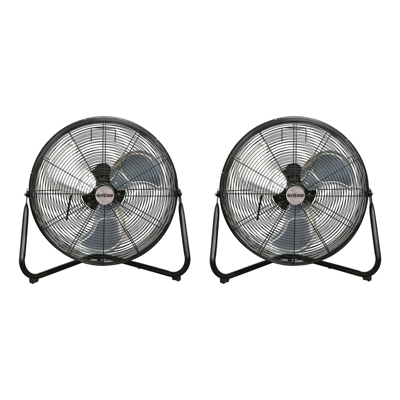 Hurricane Pro Series 20" High Velocity Metal Orbital Floor Fan, Black (2 Pack) - VMInnovations