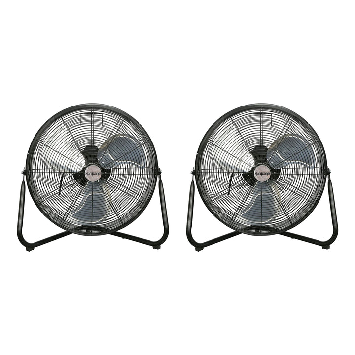 Hurricane Pro Series 20" High Velocity Metal Orbital Floor Fan, Black (2 Pack) - VMInnovations