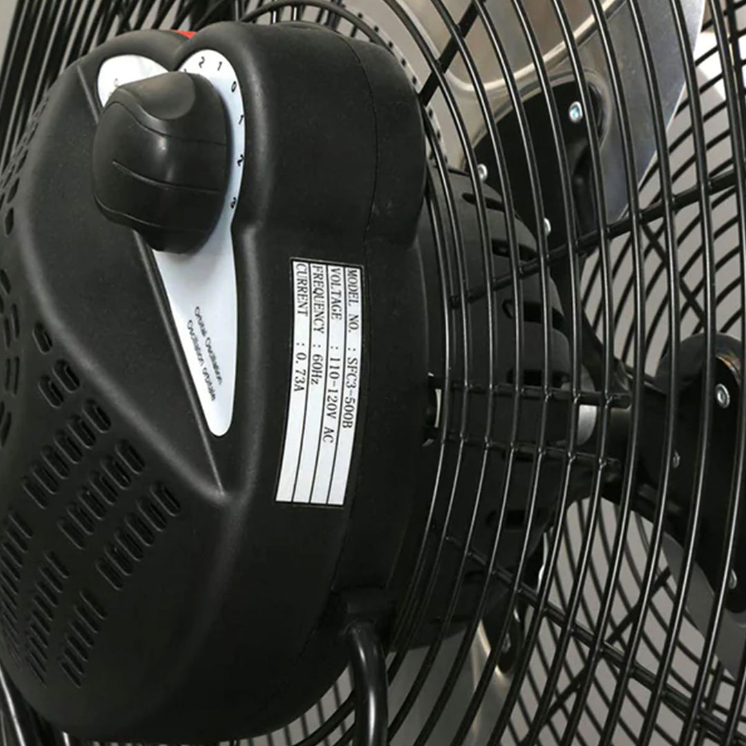 Hurricane Pro Series 20" High Velocity Metal Orbital Floor Fan, Black (2 Pack) - VMInnovations
