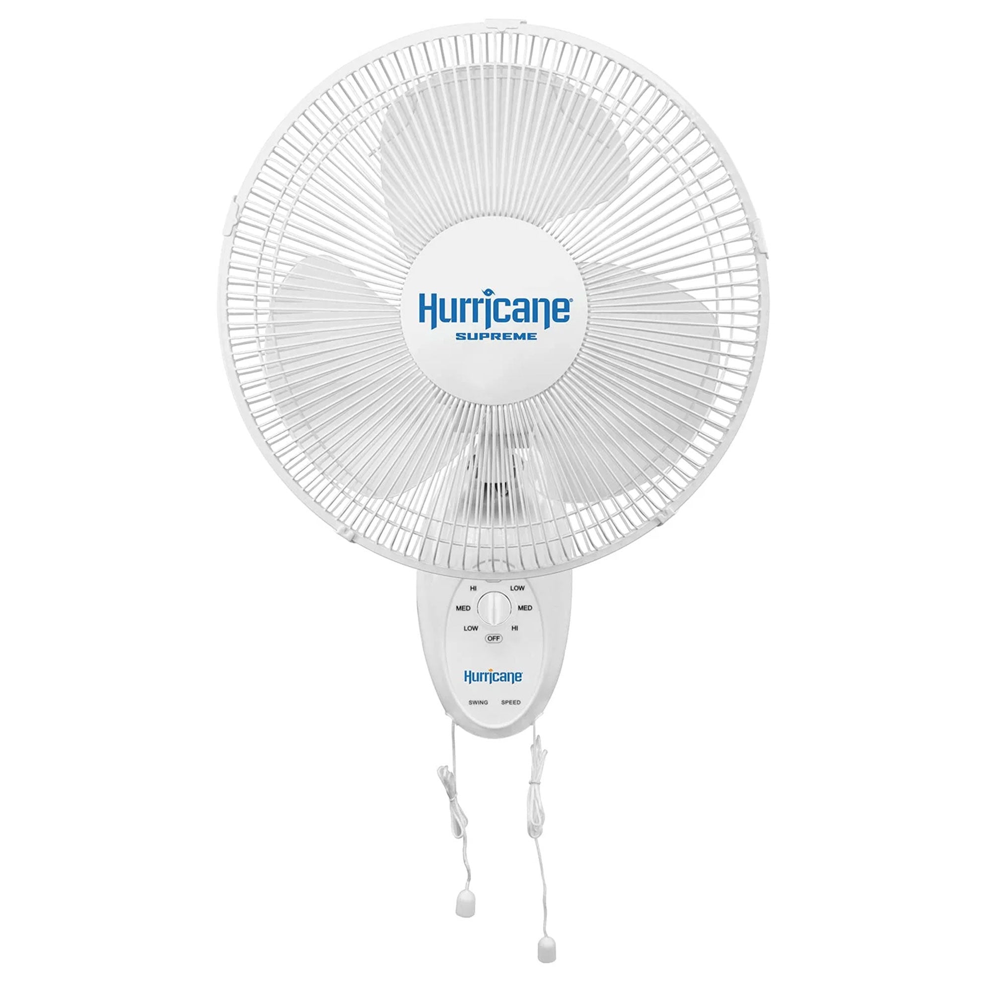 Hurricane Supreme 12 Inch Oscillating 3 Speed Portable Wall Mount Fan, 2 Pack
