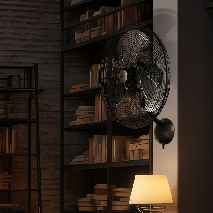 Hurricane 16 Inch Pro High Velocity Oscillating Metal Wall Fan, Black (2 Pack) - VMInnovations