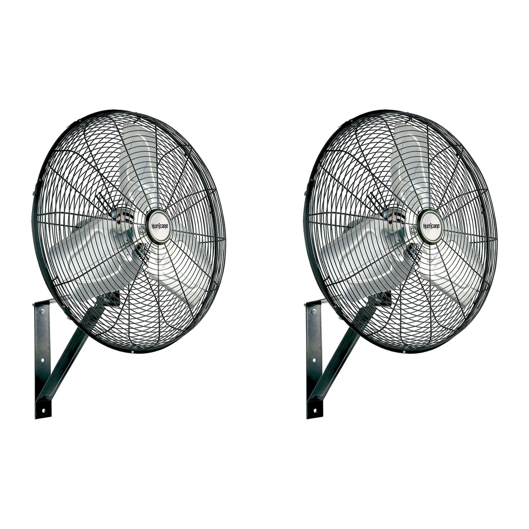 Hurricane 20" Pro Commercial Grade Classic Oscillating Wall Fan, Black, 2 Pack