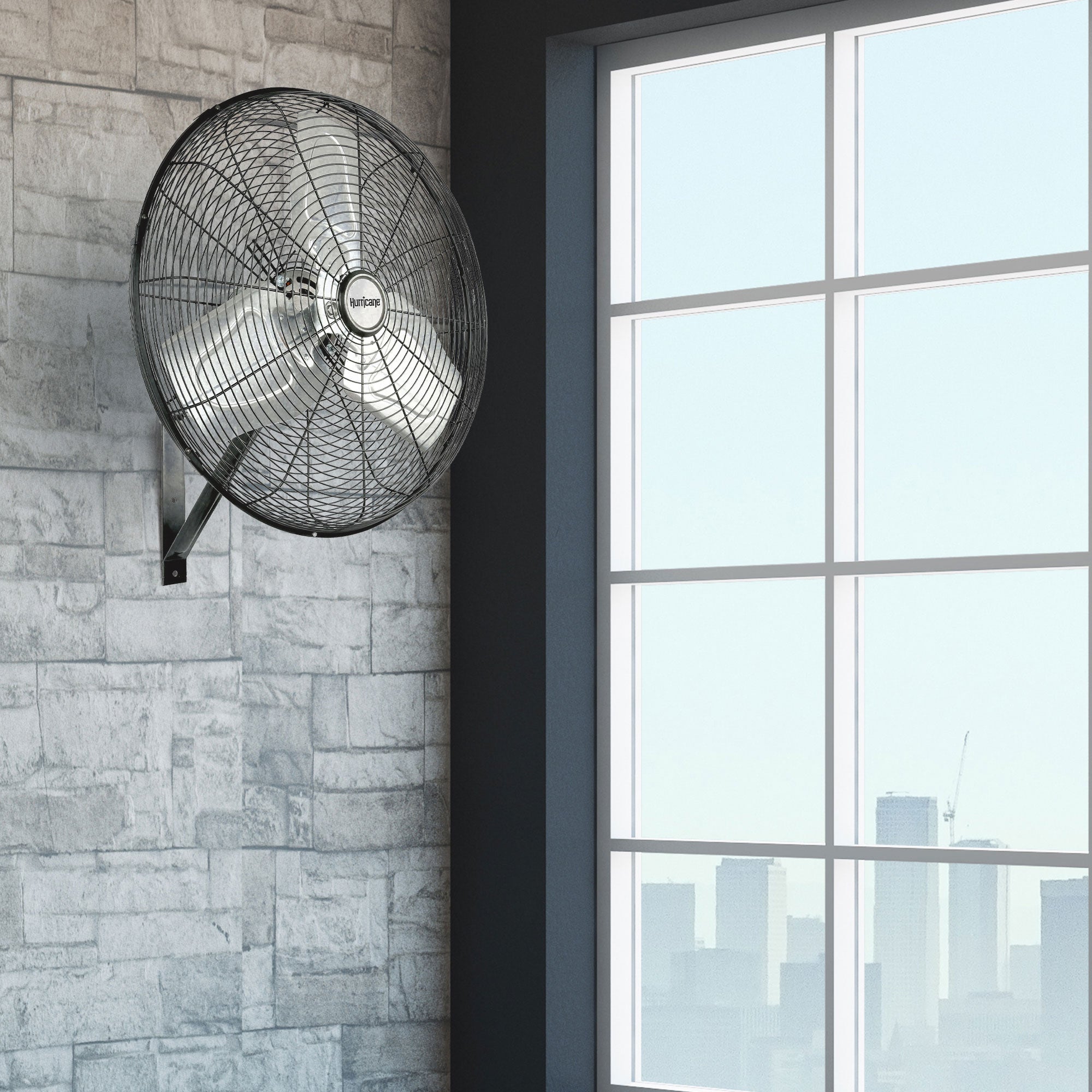 Hurricane 20" Pro Commercial Grade Classic Oscillating Wall Fan, Black, 2 Pack
