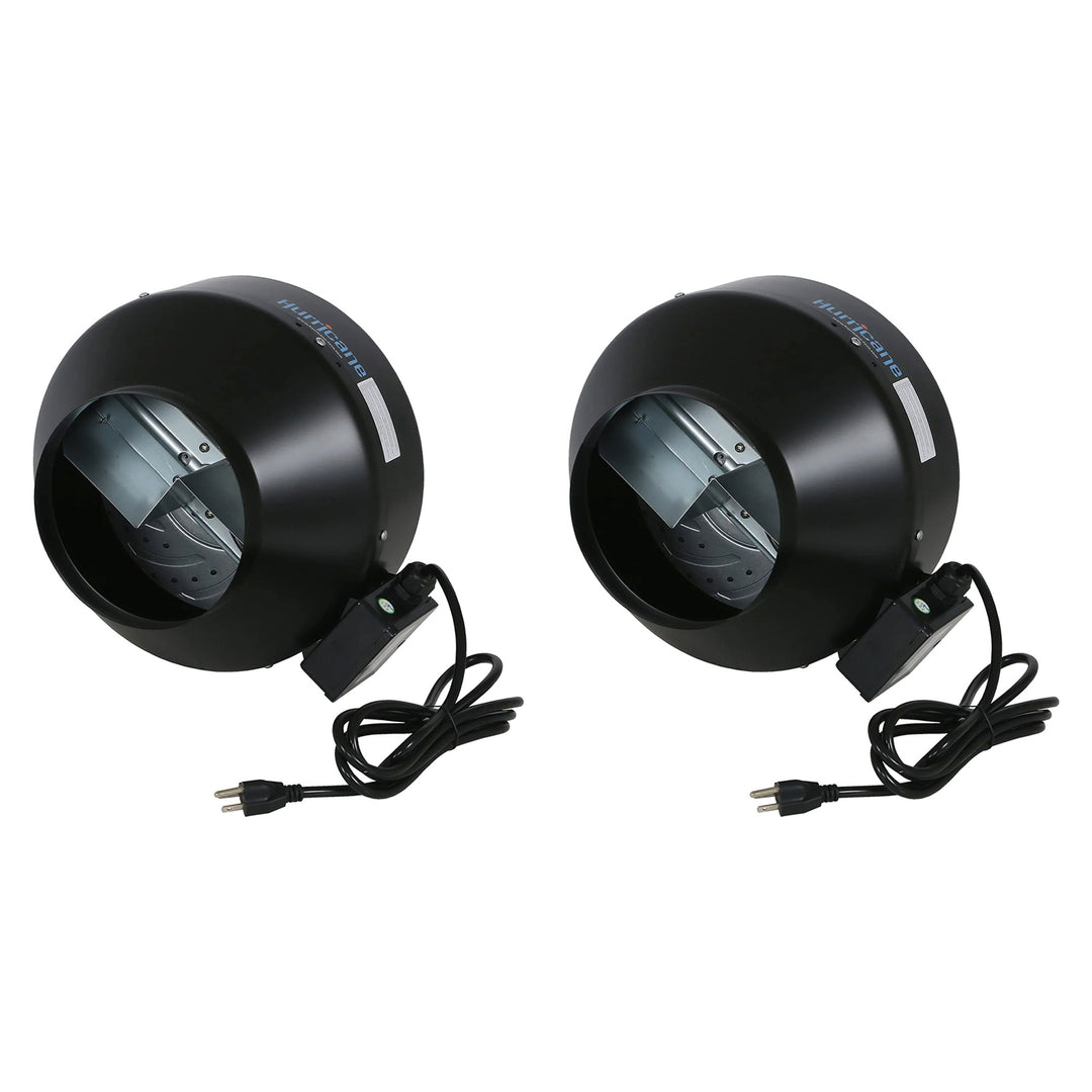 Hurricane 8" Commercial Grade Inline Wall Fan For HVAC & Ventilation (2 Pack) - VMInnovations